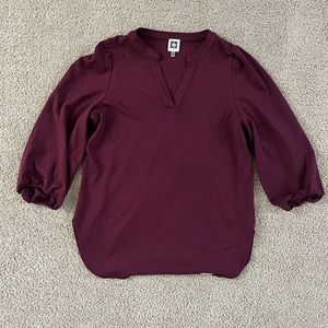 Womens Purple 3/4 Sleeve Blouse